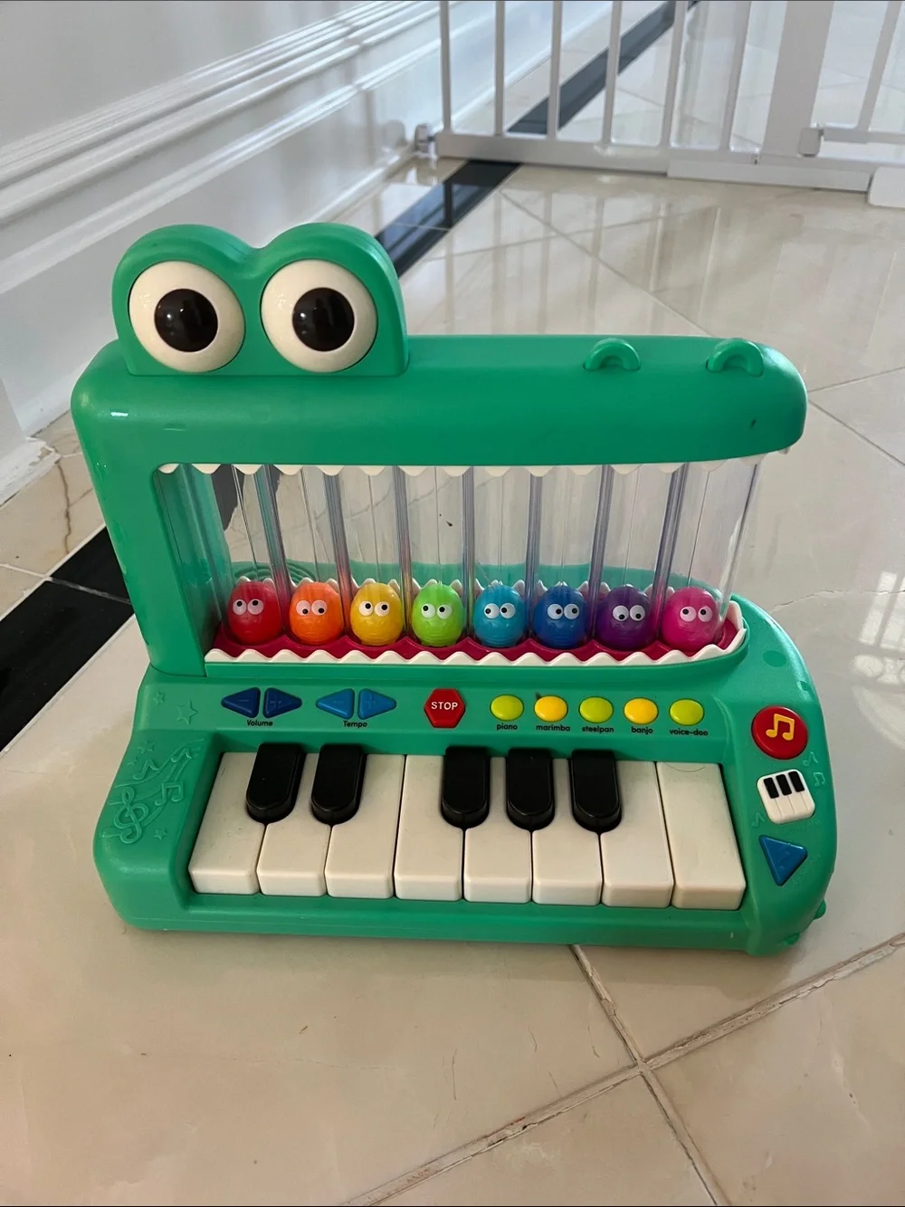 Battat Croco Pop Piano Toy Keyboard with Songs Sounds Lights